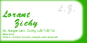 lorant zichy business card